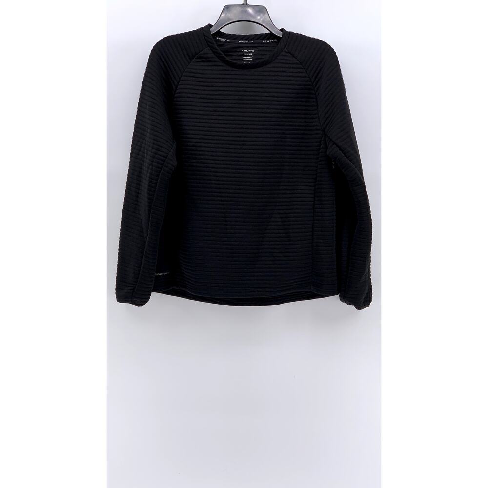 LAYER8 Women's Black Ribbed Crewneck Long Sleeve Sweatshirt SZ XXL